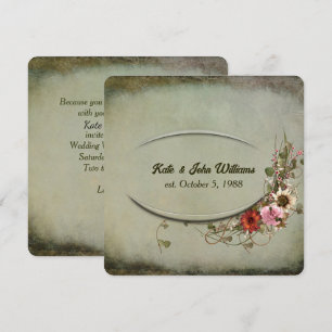 Convite Quadro floral da renovação do voto de casamento