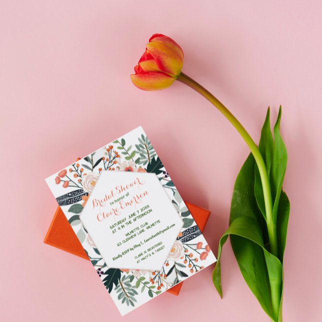 Convite Quadro floral de Boho (Criador carregado)