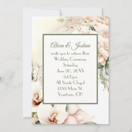 Convite Quadro Floral de Casamento