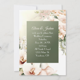 Convite Quadro Floral de Casamento