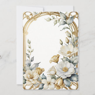Convite quadro floral de casamento