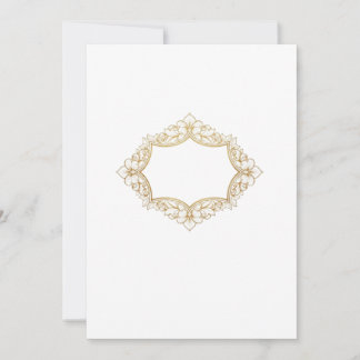 Convite Quadro Floral Dourado Elegante | D Botânica Minima