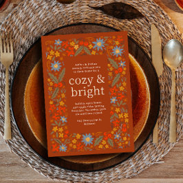 Convite Quadro Floral Folclórico de Outono Festa de Outono