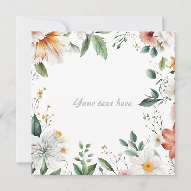 Convite Quadro floral magnífico (Frente)