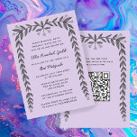 Convite Quadro Floral Personalizado Código QR Moderno BarB<br><div class="desc">Cartão perfeito para anunciar um morcego mitzvah, bar mitzvah ou outra celebração judaica! Arte desenhada à mão para você na frente e atrás! TOTALMENTE PERSONALIZÁVEL! Clique em "Personalizar" acima para editar o texto e adicionar seu link ao código QR. Clique em "editar usando a ferramenta design" para ajustar as fontes,...</div>