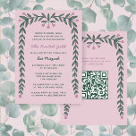Convite Quadro Floral Personalizado QR Code Bat Mitzvah Gi<br><div class="desc">Cartão perfeito para anunciar um morcego mitzvah, bar mitzvah ou outra celebração judaica! Arte desenhada à mão para você na frente e atrás! TOTALMENTE PERSONALIZÁVEL! Clique em "Personalizar" acima para editar o texto e adicionar seu link ao código QR. Clique em "editar usando a ferramenta design" para ajustar as fontes,...</div>