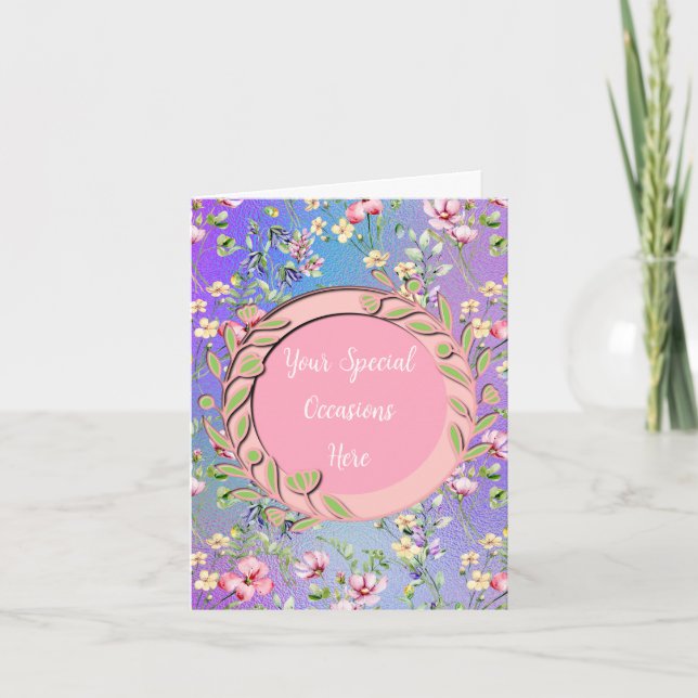 Convite Quadro Floral Sofisticado: para Todas as Celebraçõ (Frente)