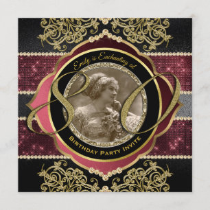 Convite Quadro Fotográfico de Ruby Gems do 80 Birthday 80 