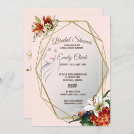 Convite Quadro geométrico com Chá de panela de lírios trop