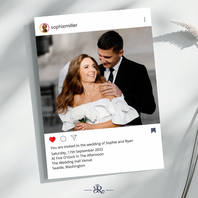 Convite Quadro Instagram Moderno para Foto Personalizada d (Criador carregado)