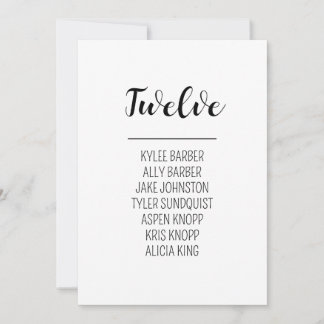 Convite Quadro Minimalista Número 12 Sentado