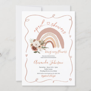 Convite Quadro Moderno Chás de abril trazem flores de maio