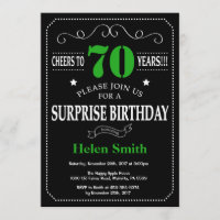 Quadro negro e verde de 70 de aniversário