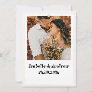 Convite Quadro Polaroide Simples Branco Casamento Dois Lad