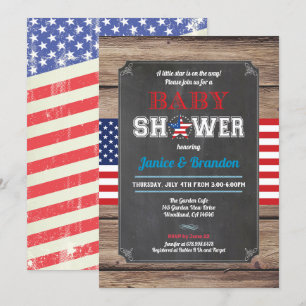 Convite Quadro retro do chá de fraldas dos casais 4 de jul