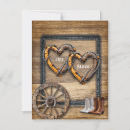 Convite Quadros de Galhos de Casamento Ocidental, Botas Ro