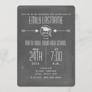 Convite Quadros de Setas Brancas Inspirados na Graduação