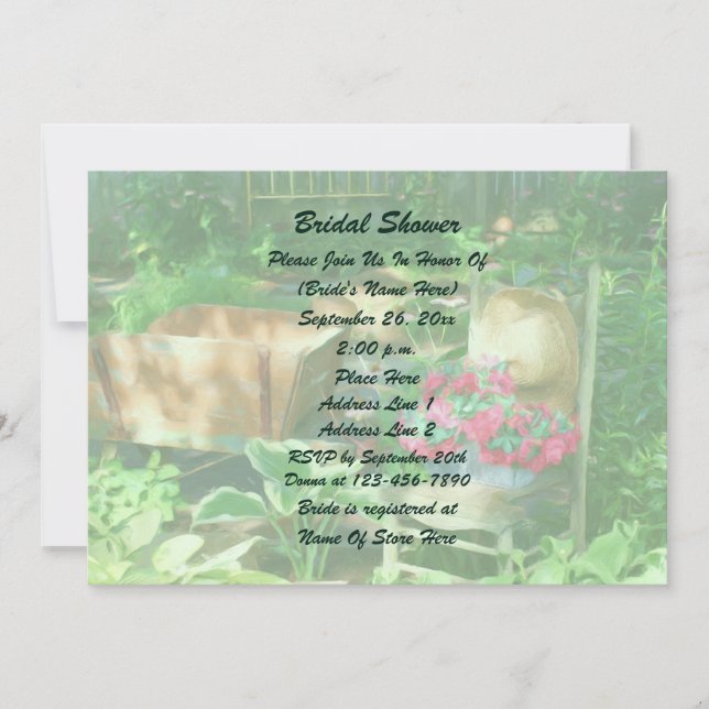 Convite Quaint Flower Garden Bridal Shower  (Frente)