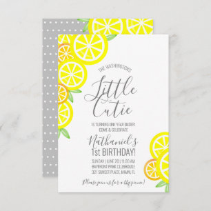 Convite QUAISQUER cinza de limonada de FESTA DE ANIVERSÁRI