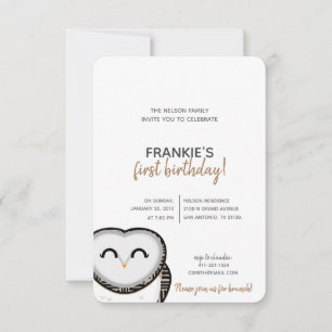 Convite QUAISQUER Festa de aniversário de floresta AGE OWL