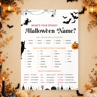Convite Qual é o Seu Nome Assustador de Halloween? | JogoD