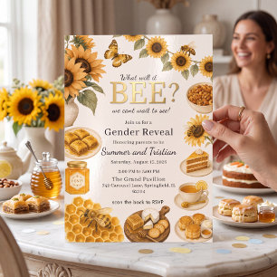 Convite Qual Será o BEE? Revelação do Sexo com Girassóis