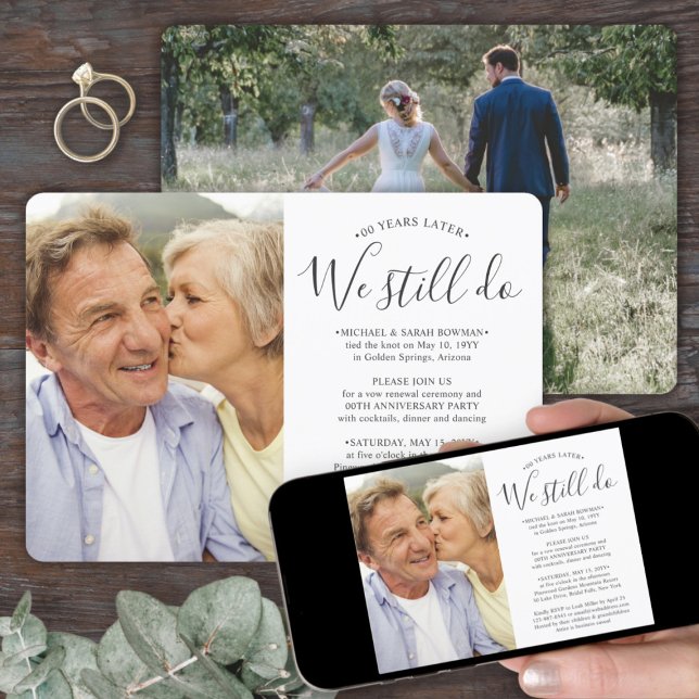 Convite QUALQUER Aniversário 2 Foto Que Ainda Fazemos Vow  (Criador carregado)