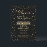 Convite QUALQUER Aniversário aplaude Preto Elegante e Conf<br><div class="desc">Convide a família e os amigos para uma elegante celebração de aniversário com convites de festas personalizados de preto e ouro. Toda a redação desta modelo (incluindo "Saúde até 50 Anos") é estabelecida para o quinquagésimo aniversário, mas é simples de personalizar para qualquer ano ou tipo de evento. O design...</div>
