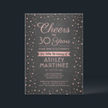 Convite QUALQUER Aniversário Cheia Pink Confetti Black Cha<br><div class="desc">Convide a família e os amigos para uma elegante celebração de aniversário para ela com convites de festas cor-de-rosa e pretos personalizados. Toda a redação desta modelo (incluindo "Saúde até 30 Anos") é criada para um aniversário de 30 anos, mas é simples de personalizar para qualquer ano ou tipo de...</div>