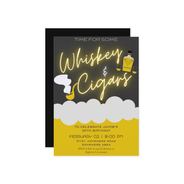 Convite Qualquer aniversário de um homem de idade (Frente/Verso In Situ)