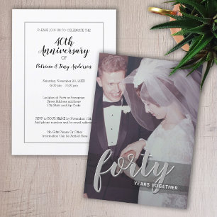 Convite QUALQUER ANO - 40º Aniversário de Casamento & Foto