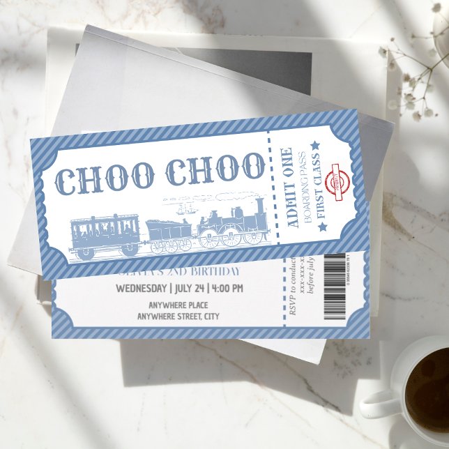 Convite Qualquer ano de idade do tema do trem (Criador carregado)