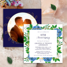 Qualquer Ano Fotos de Casamento de Hortênsia Azul 