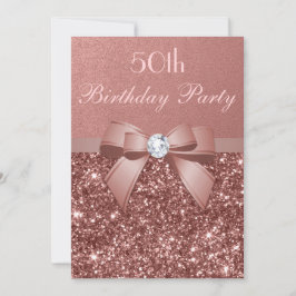 Convite Qualquer Arco de Diamante de Rosa de Aniversário D