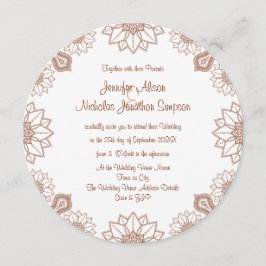 Convite Qualquer Casamento de Padrão de Henna Mandala Colo