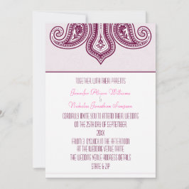 Convite Qualquer Casamento de Paisley Pattern do Estilo He