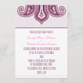 Convite Qualquer Casamento de Paisley Pattern do Estilo He