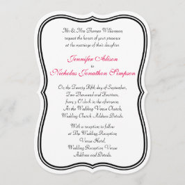 Convite Qualquer Casamento Simples De Borda Dupla Cor