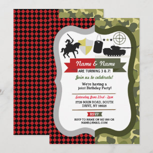 Convite Qualquer Cavaleiro de Idade e Festa de aniversári