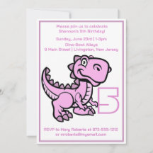 Qualquer Dinossauro Rosa T Rex Idade Aniversário