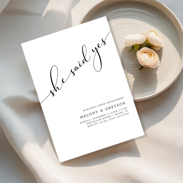 Convite Qualquer evento | Ela Disse Sim Festa de noivado S (Criador carregado)