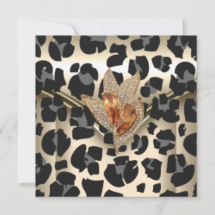 Convite Qualquer Evento Elegante Animal Caramelo Creme Pre
