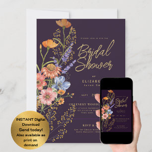 Convite QUALQUER EVENTO Festa no Jardim Boho Wildflowers