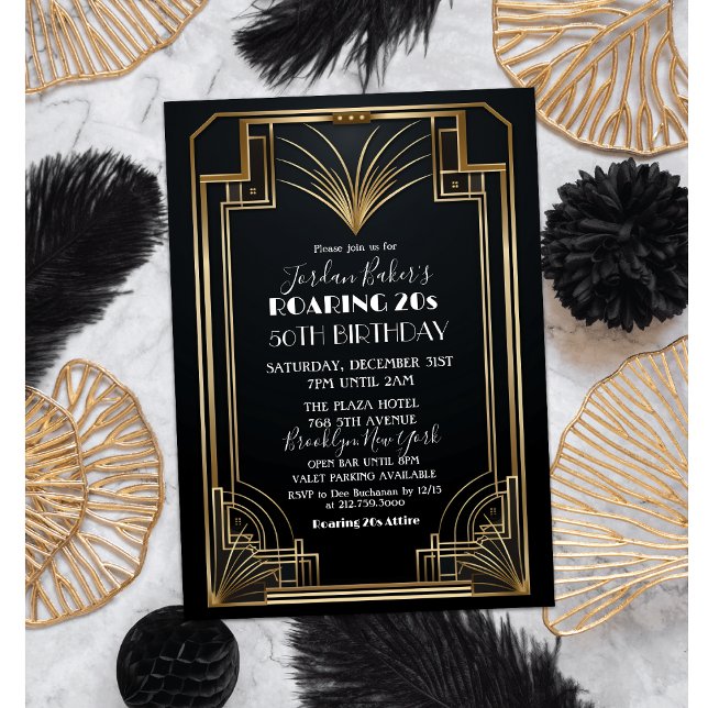 Convite QUALQUER EVENTO - Roaring 20s Anos 1920 Art Deco F (Criador carregado)