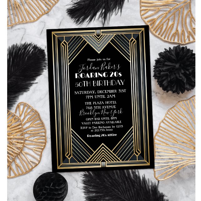 Convite QUALQUER EVENTO - Roaring 20s Anos 1920 Festa Art  (Criador carregado)