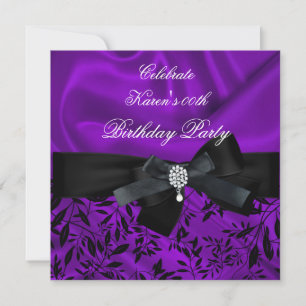 Convite Qualquer Festa de aniversário de idade Damasco rox