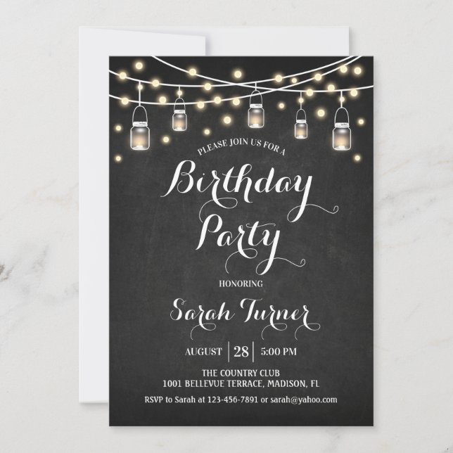 Convite Qualquer Festa de aniversário de idade - Quadro (Frente)