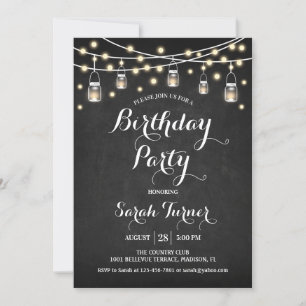 Convite Qualquer Festa de aniversário de idade - Quadro