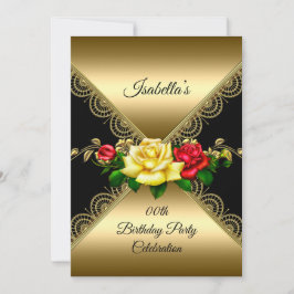 Convite Qualquer Festa de aniversário de idade Rosas amare