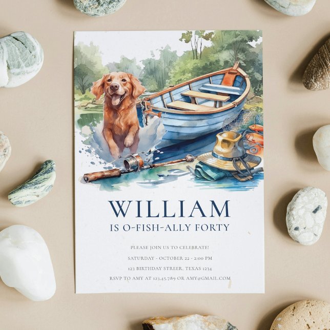 Convite Qualquer Festa de aniversário De Pesca Adulta De I (Criador carregado)